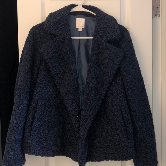 LC Lauren Conrad Jackets & Blazers - NWOT Dark blue teddy jacket